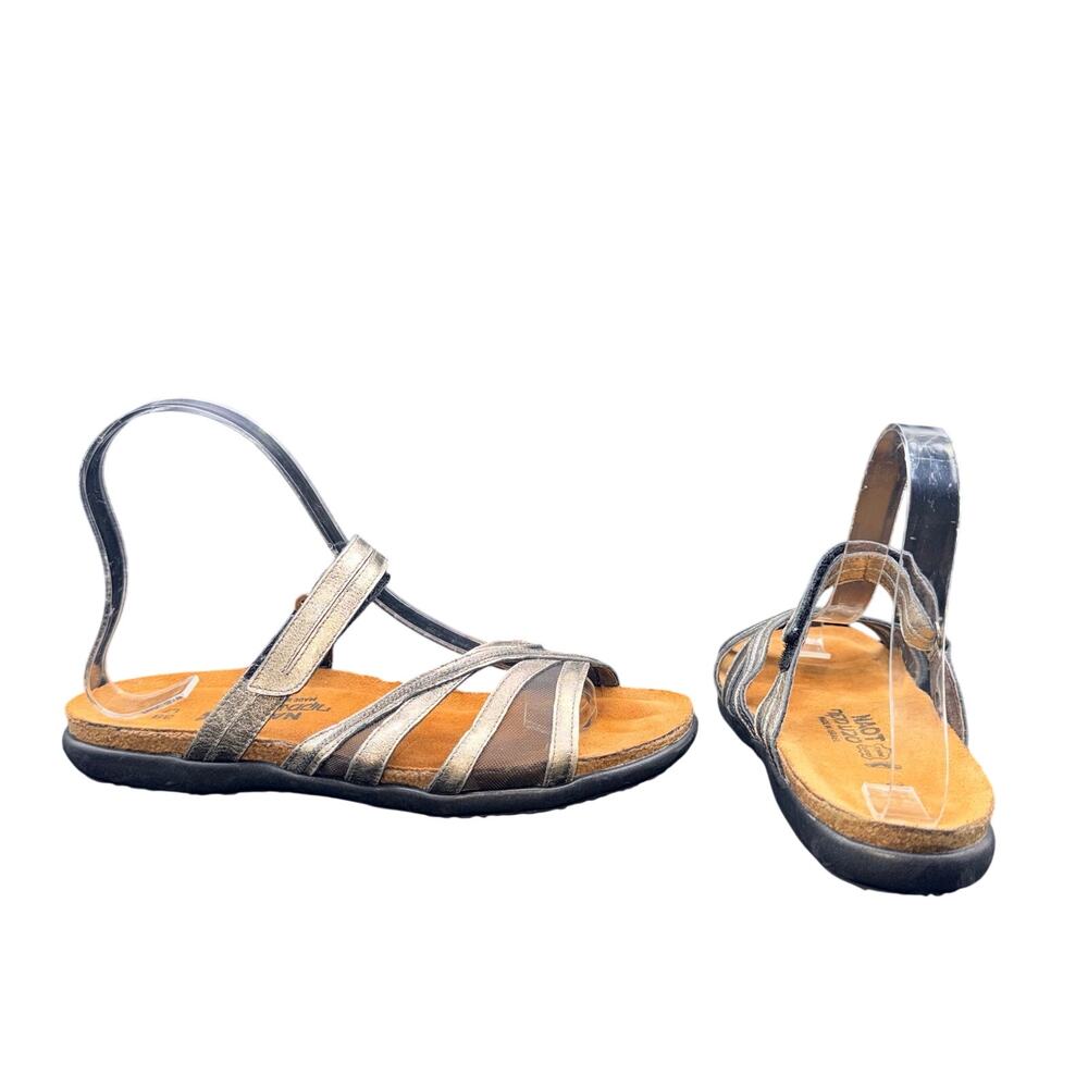Naot Metallic Strappy Sandals EU 38 US 7 Comfort Walking Hook Loop